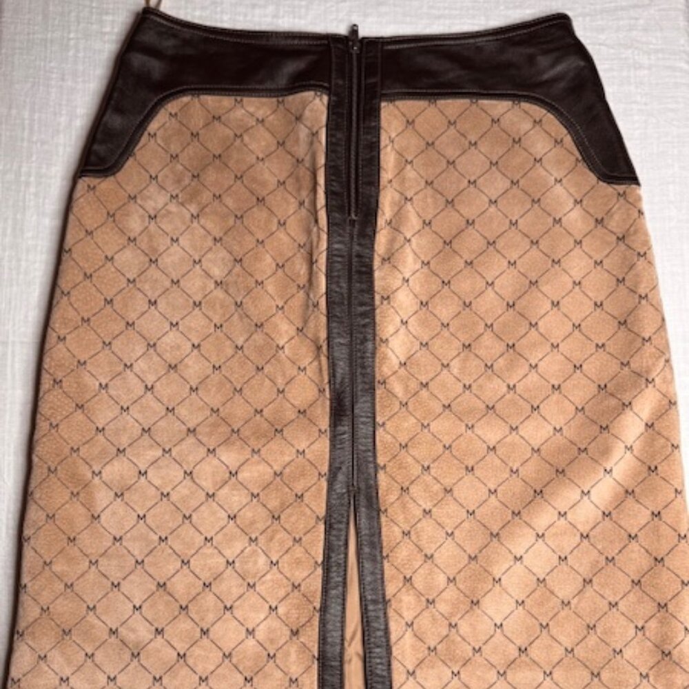 Vintage Wilson Leather Maxima A-line midi skirt Suede and Leather size 10